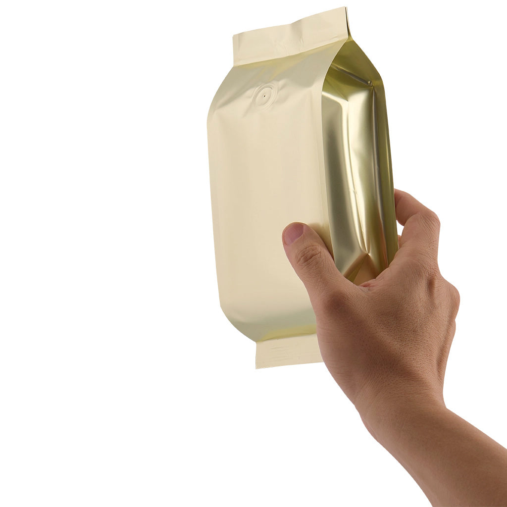 Bolsa de 250g para productos dorado