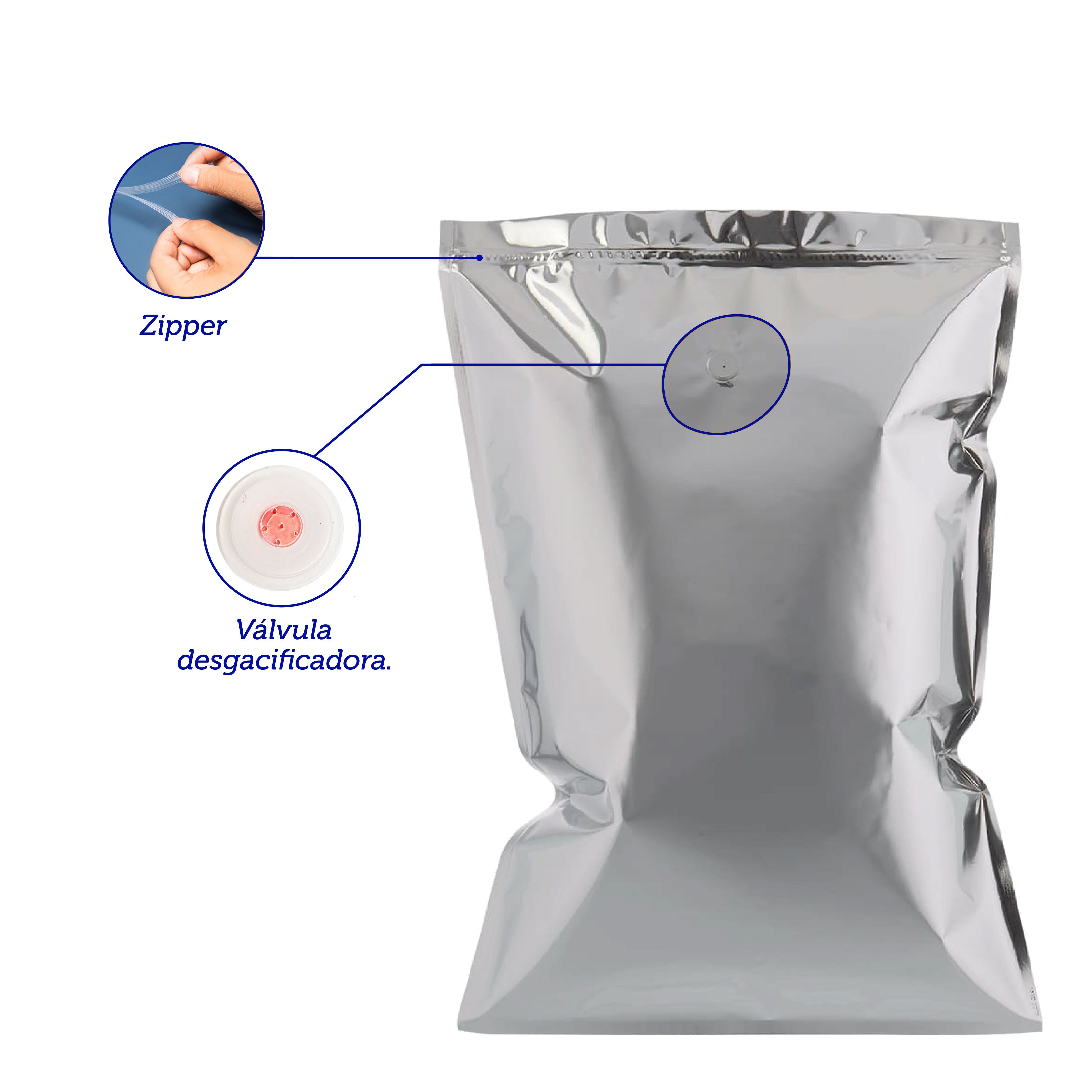 Bolsa Plana Metalizada