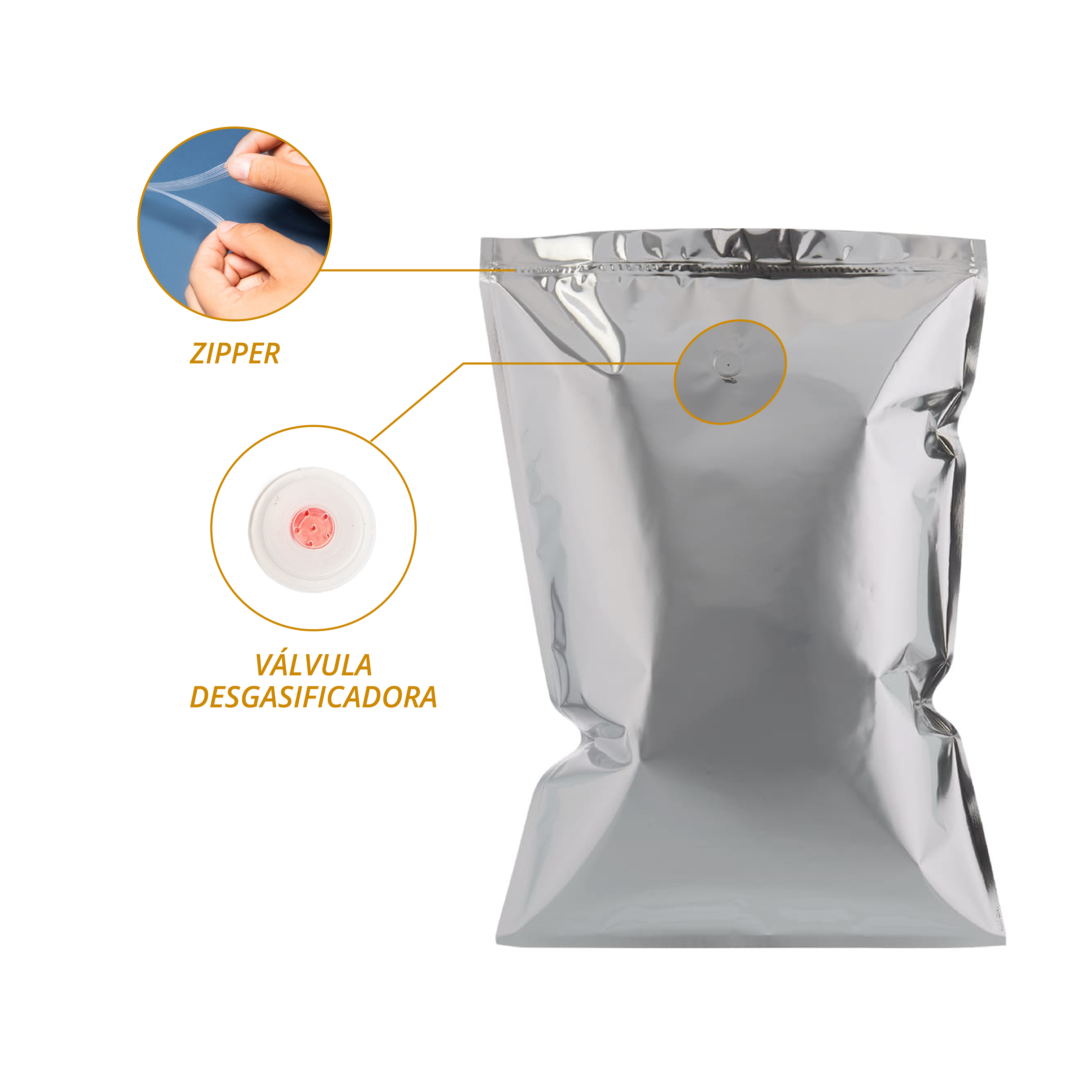 Bolsa Metalizada Plana para Alimentos