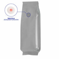 Empaque café color blanco 500 gr con válvula 