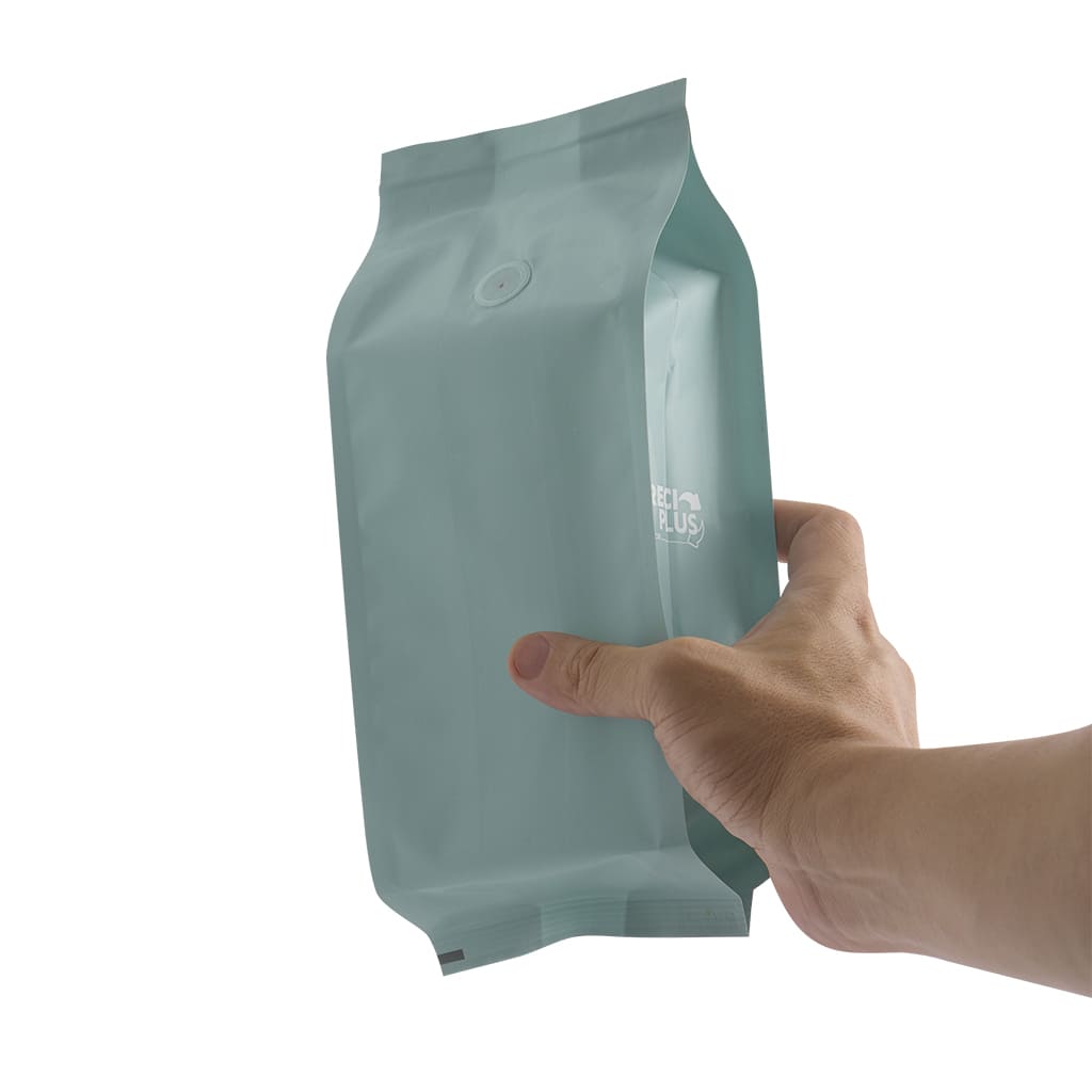 Empaque flow pack reciplus para café con válvula 