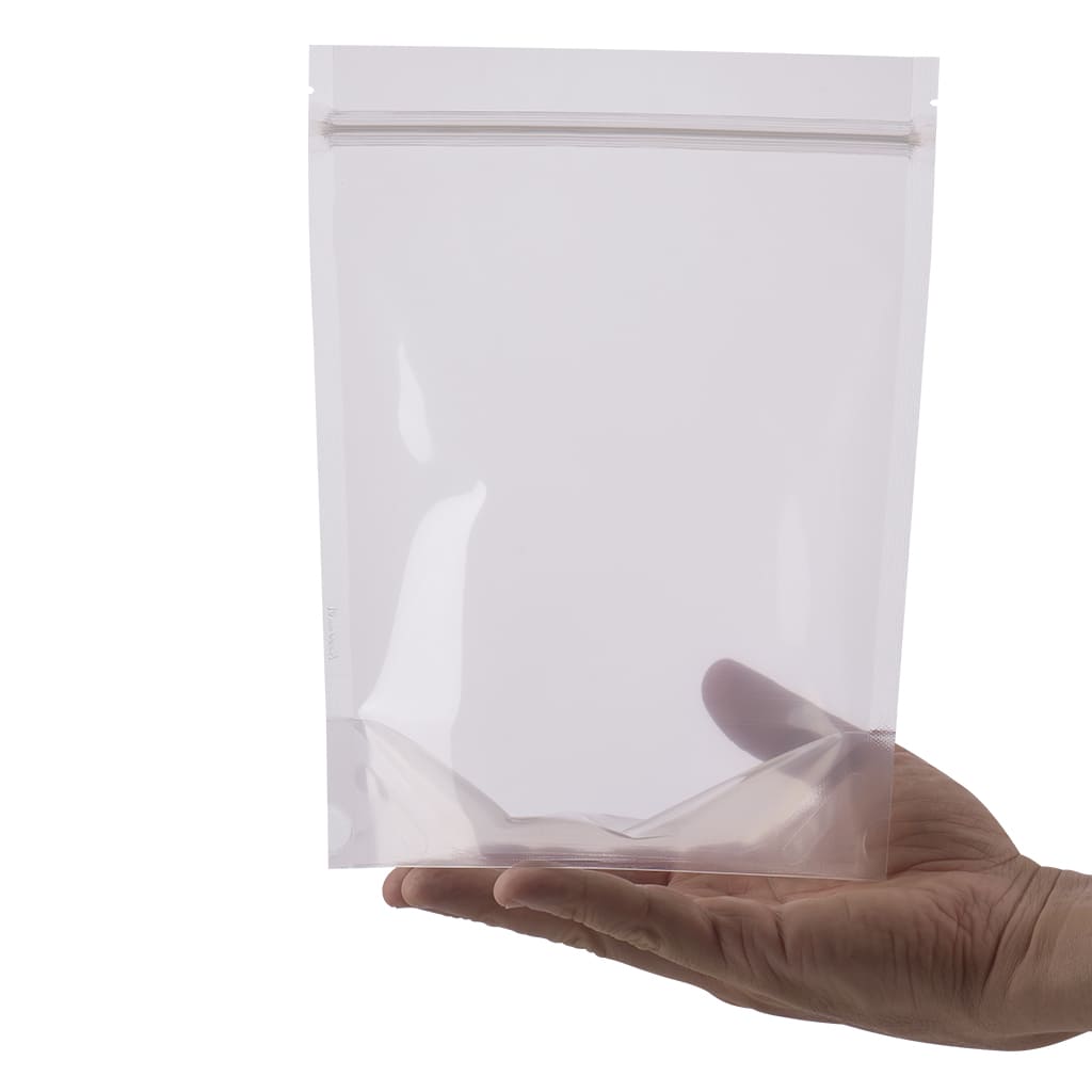 Empaque transparente con cierre hermético para productos en polvo o granolas 