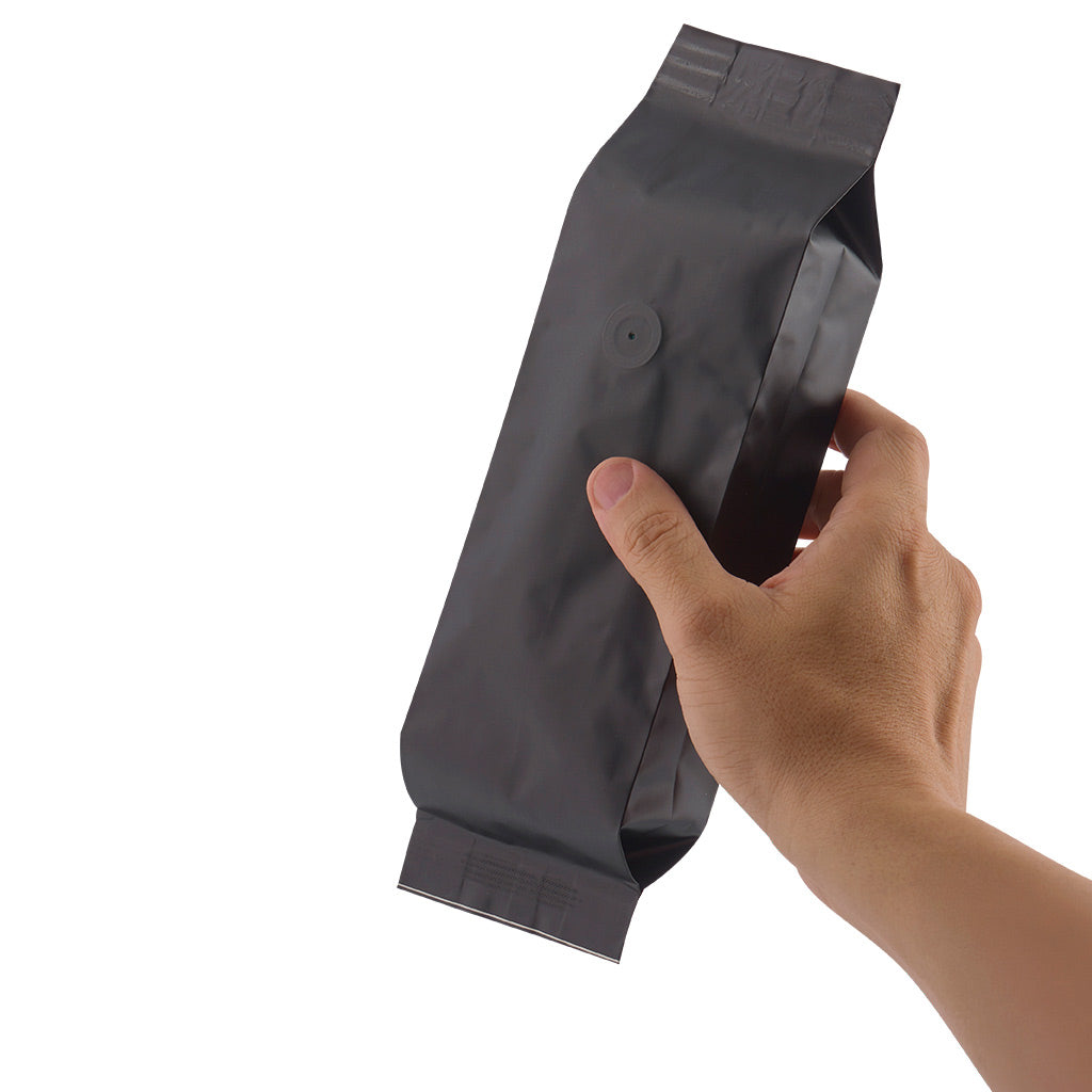 Bolsas de Café de Papel laminada Negra con Válvula Desgacificadora