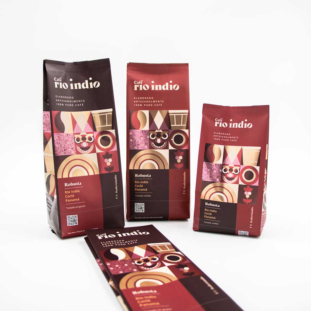 Bolsas flow pack selle ventral café cacao chocolate