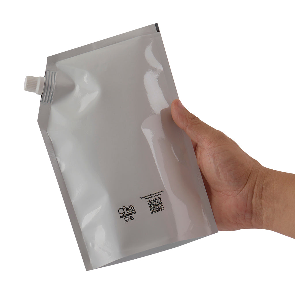 Bolsa Eco-Amigable Optiflex Blanca/Negra (Llenado por Boca)