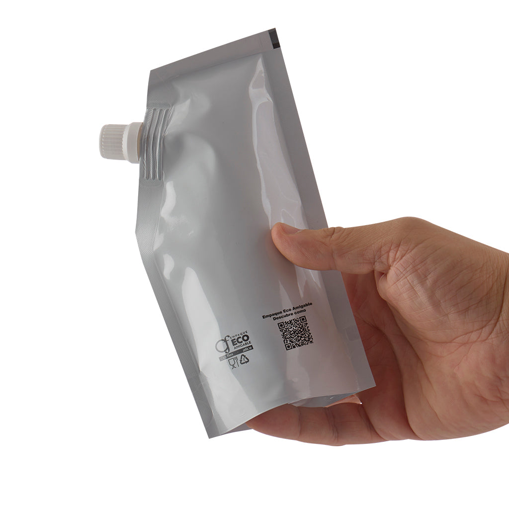 Bolsa Eco-Amigable Optiflex Blanca/Negra (Llenado por Boca)