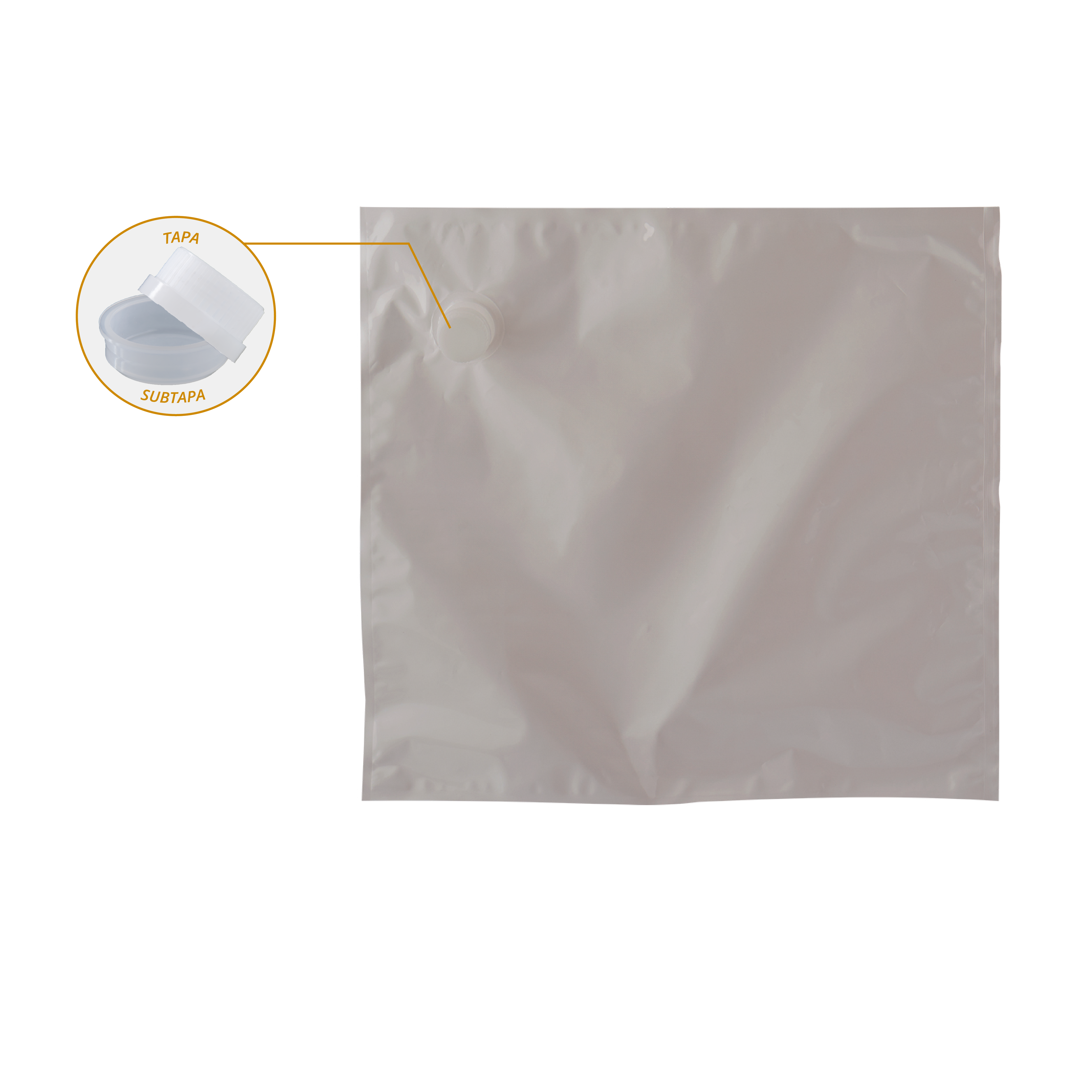Bolsa blanca con tapa y  sub tapa