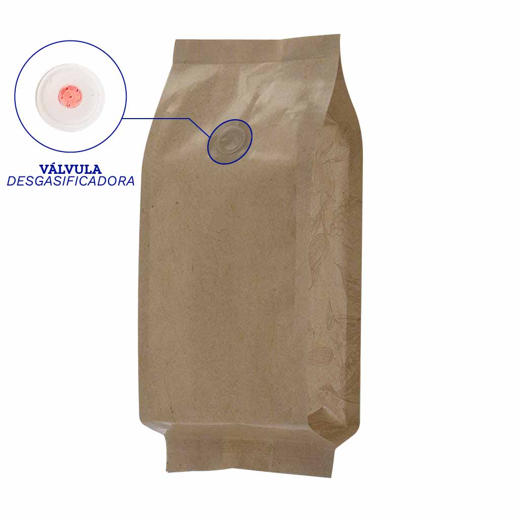 Empaque con válvula cafe