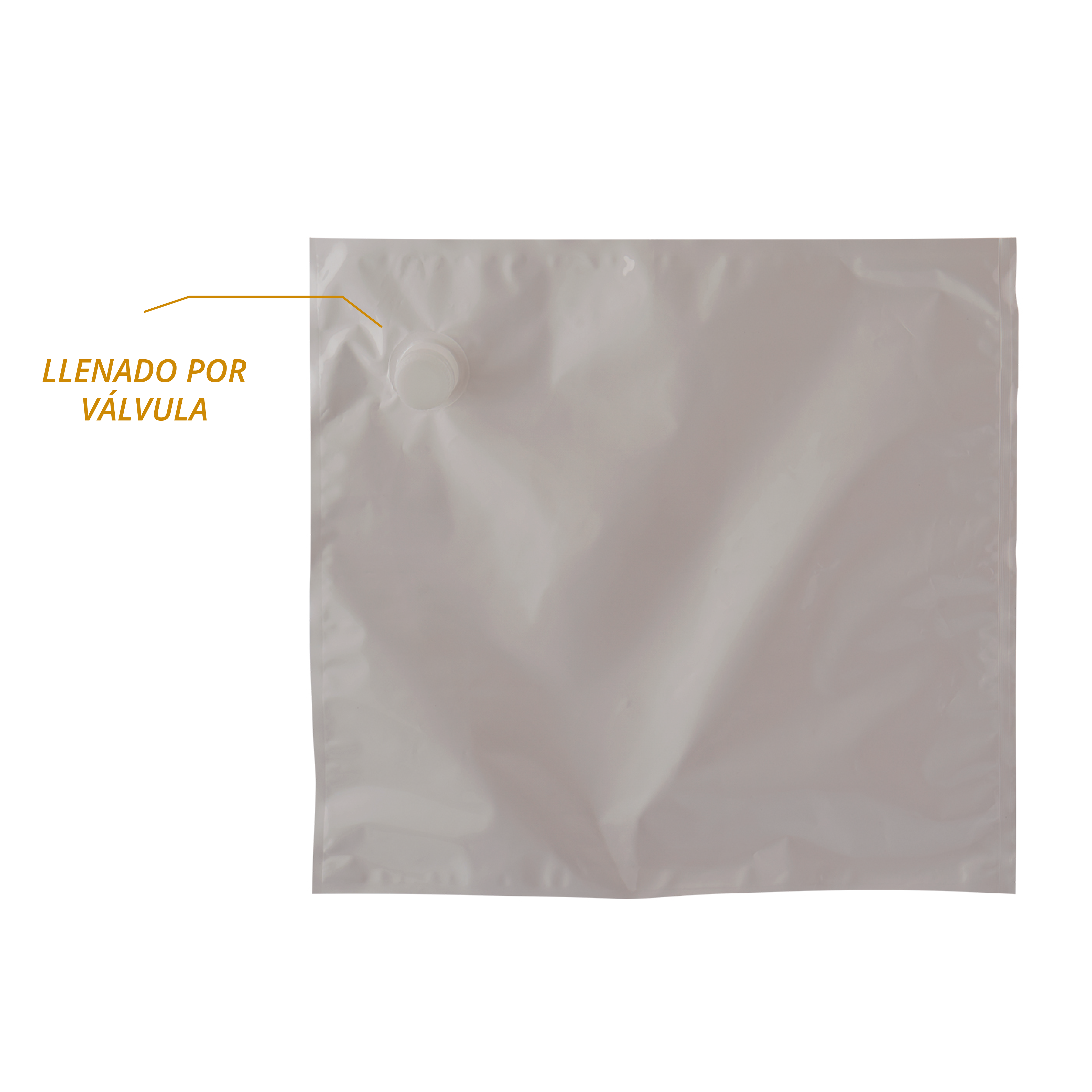 Bolsa con válvula 38 mm medida 50* 55 blanca 