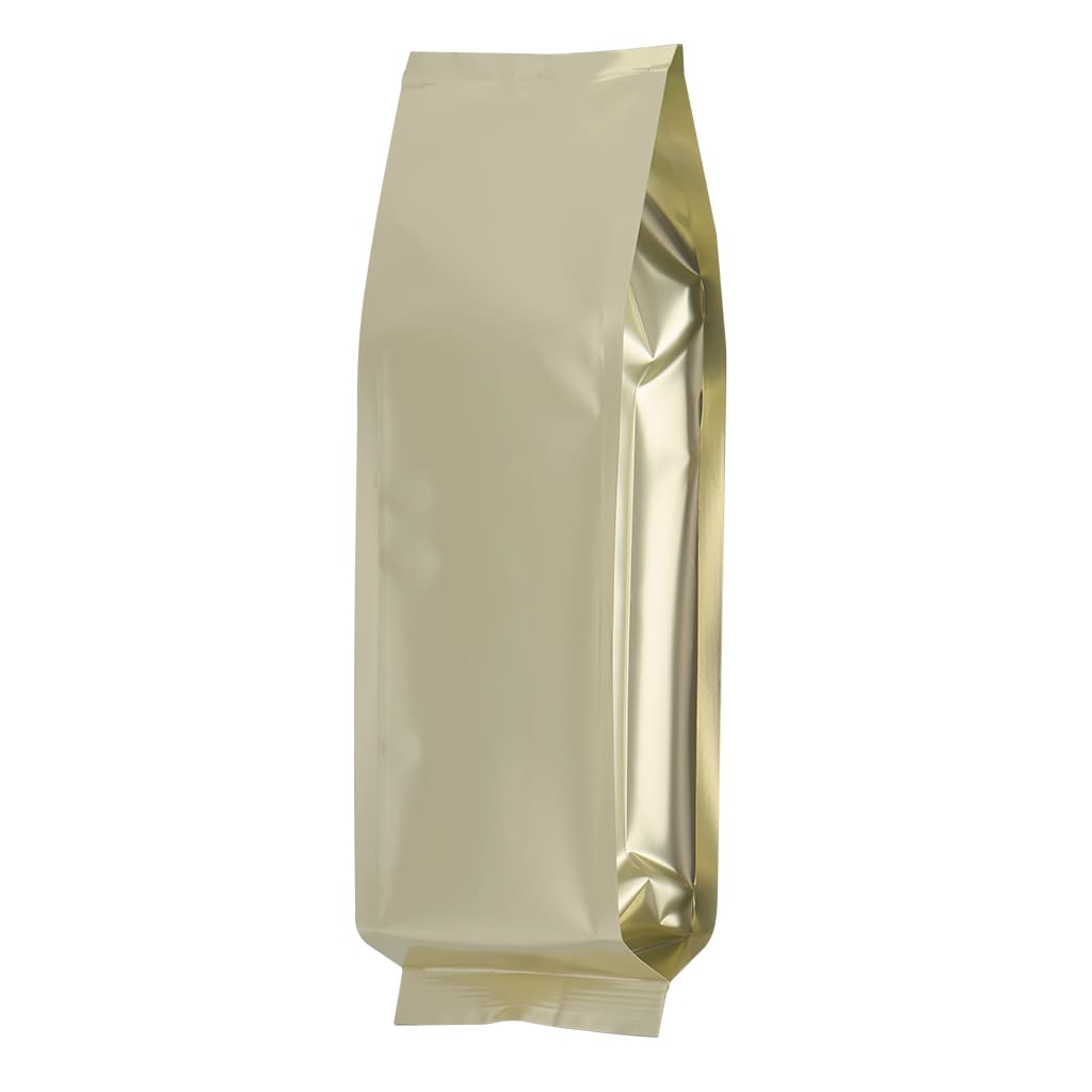 Bolsa Flow pack dorada café de 500g y 250g