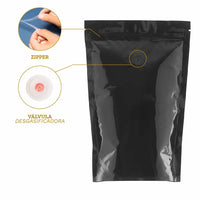 Bolsa color negro para empacar café 250g