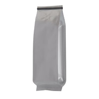 Bolsa para cafe blanca con valvula y peel stick