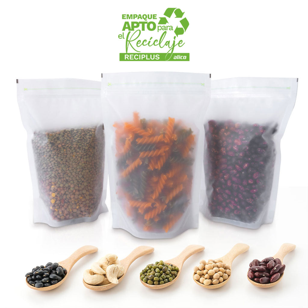 Empaque reciclable cereales semillas y nueces 