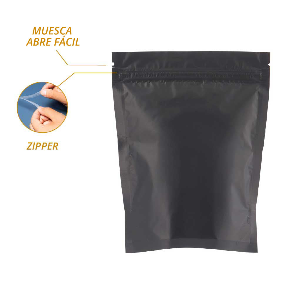 Empaques-tipo doypack negro mate