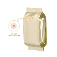 Foto bolsa dorada café