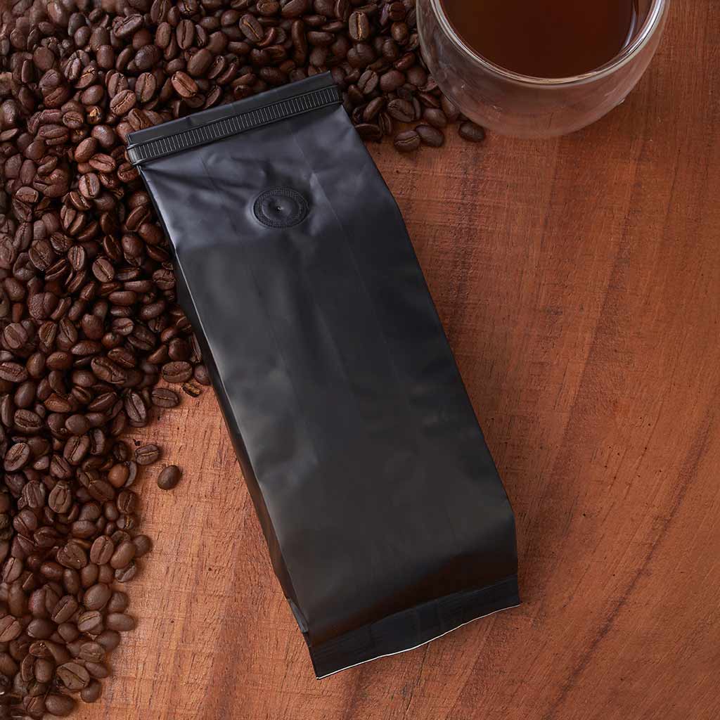 bolsa con válvula desgacificadora para café tostado
