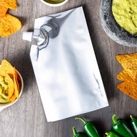 Empaque metalizado para guacamole con valvula