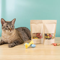 bolsa con ventana para comida para gatos con zipper o cierre