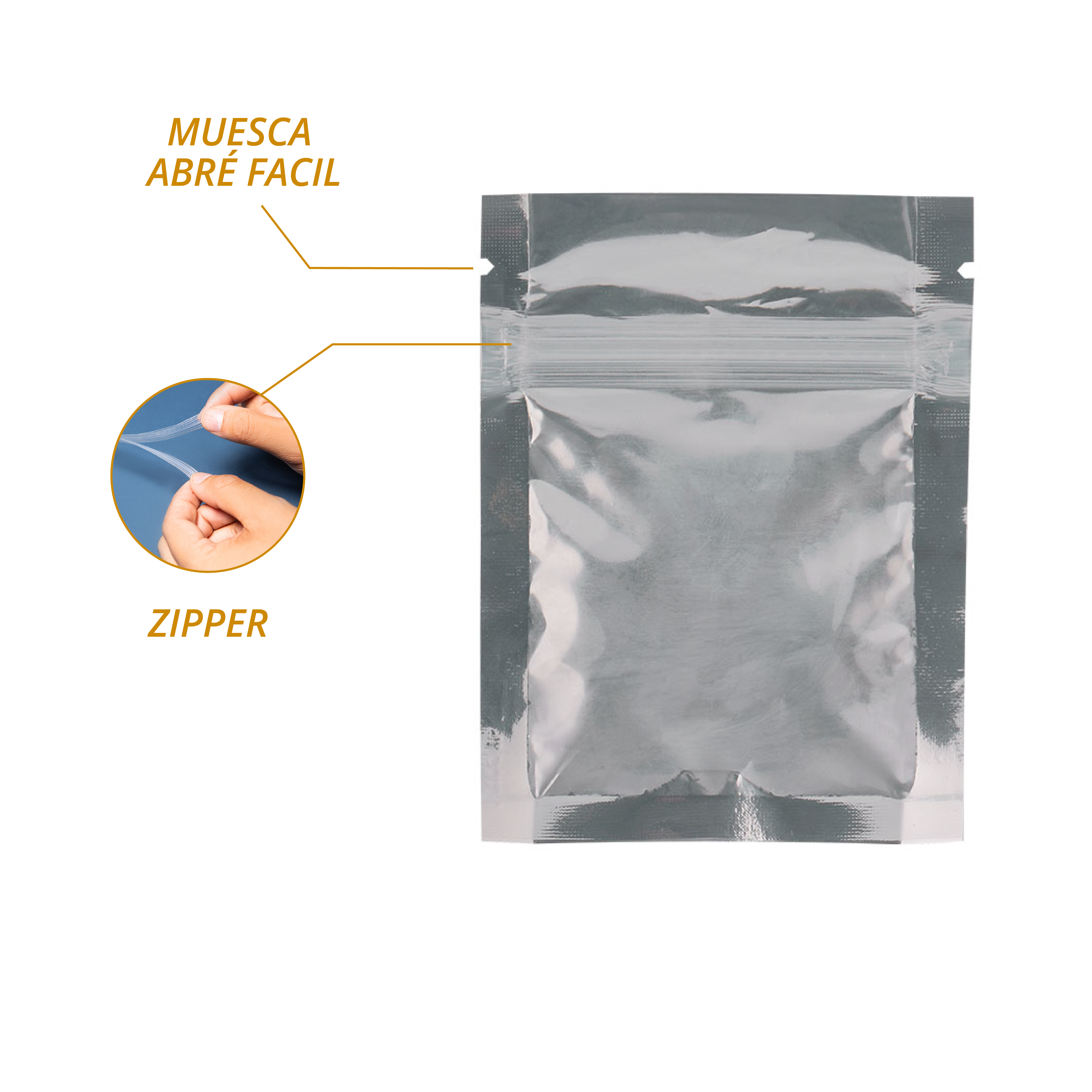 Empaque transparente para muestra de dulces 