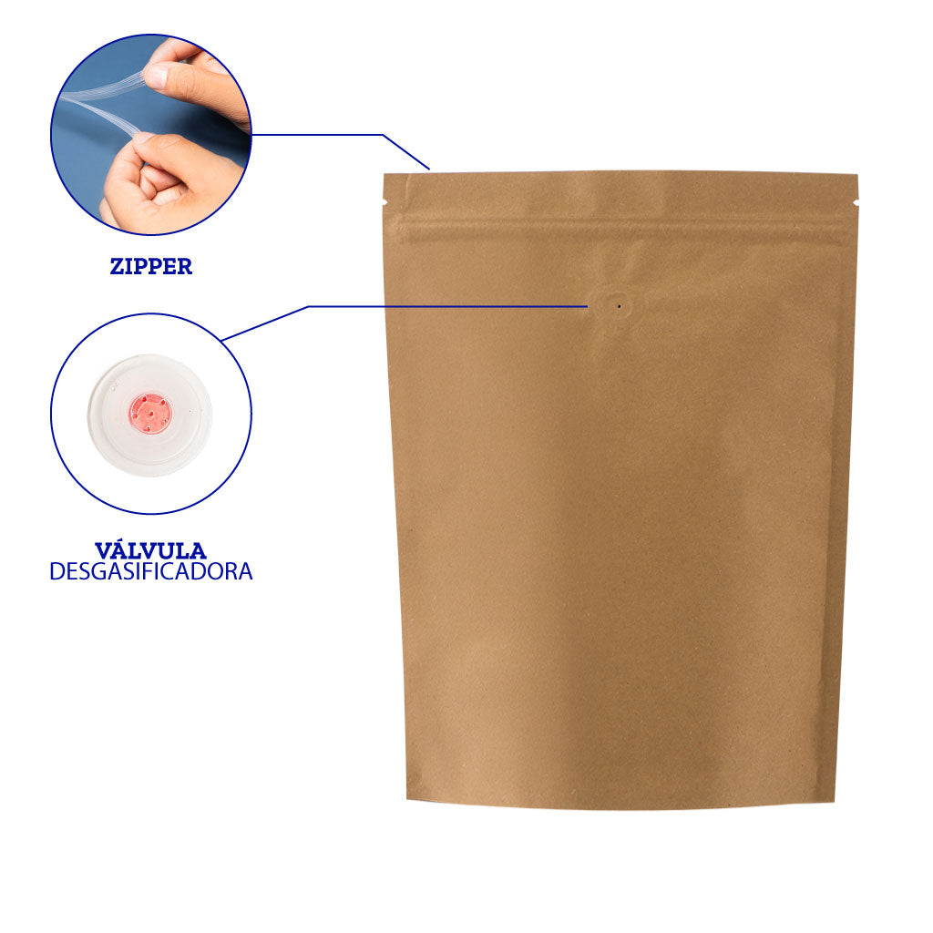 bolsa de papel resellable y válvula