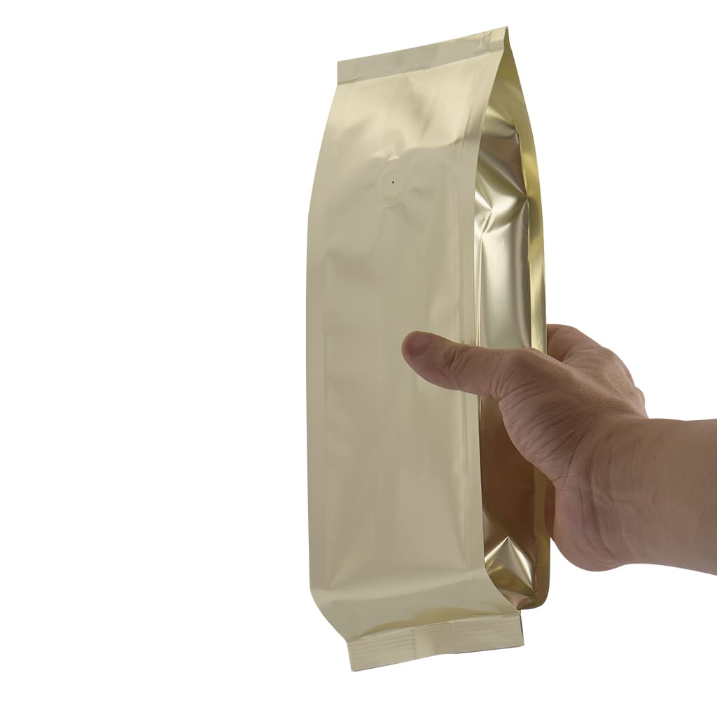 bolsa dorado para chocolate Y café con válvula 500g