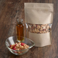 bolsa papel con ventana metalizada para marañones y frutos secos 