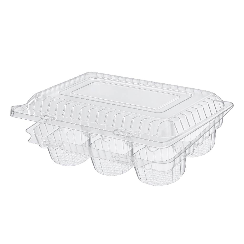 Contenedor Estuche Para Muffins  X 6 Tapa Baja AL -10C