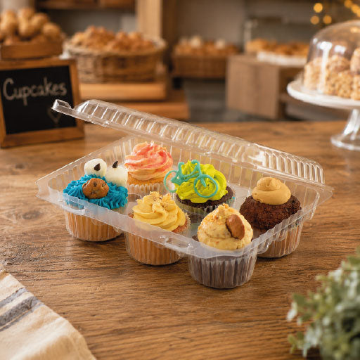 Contenedor Estuche Para Muffins  X 6 Tapa Baja AL -10C