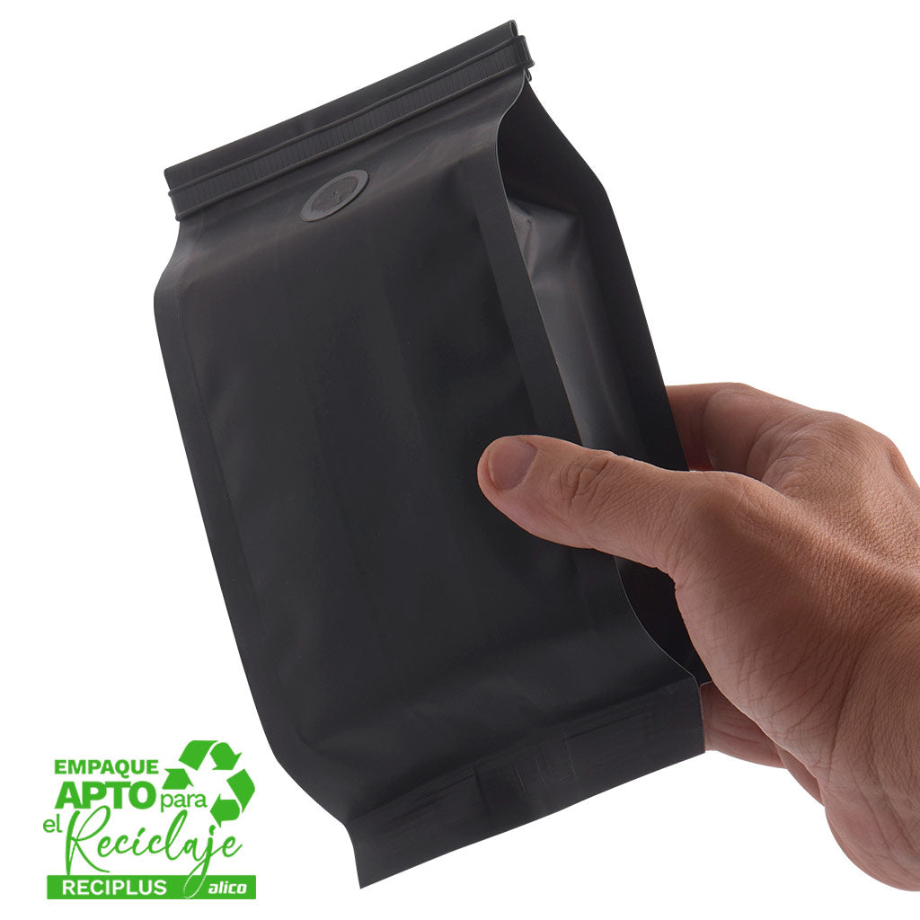 Bolsa para cafe de 250 valvula y peel stick