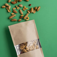 bolsa papel con ventana metalizada para snacks