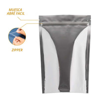Bolsa  metalizada con zipper  autosoportable  para alimentos en granos