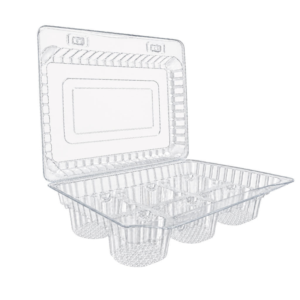 Contenedor Estuche Para Muffins  X 6 Tapa Baja AL -10C